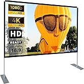 Projector Screen with Stand 100 inch 16:9 HD 4K Outdoor Projector Screen for Home Theater 3D Fast-Folding Portable Projection Screen Indoor Legs and Carry Bag Projector Movie Screen Wrinkle-Free