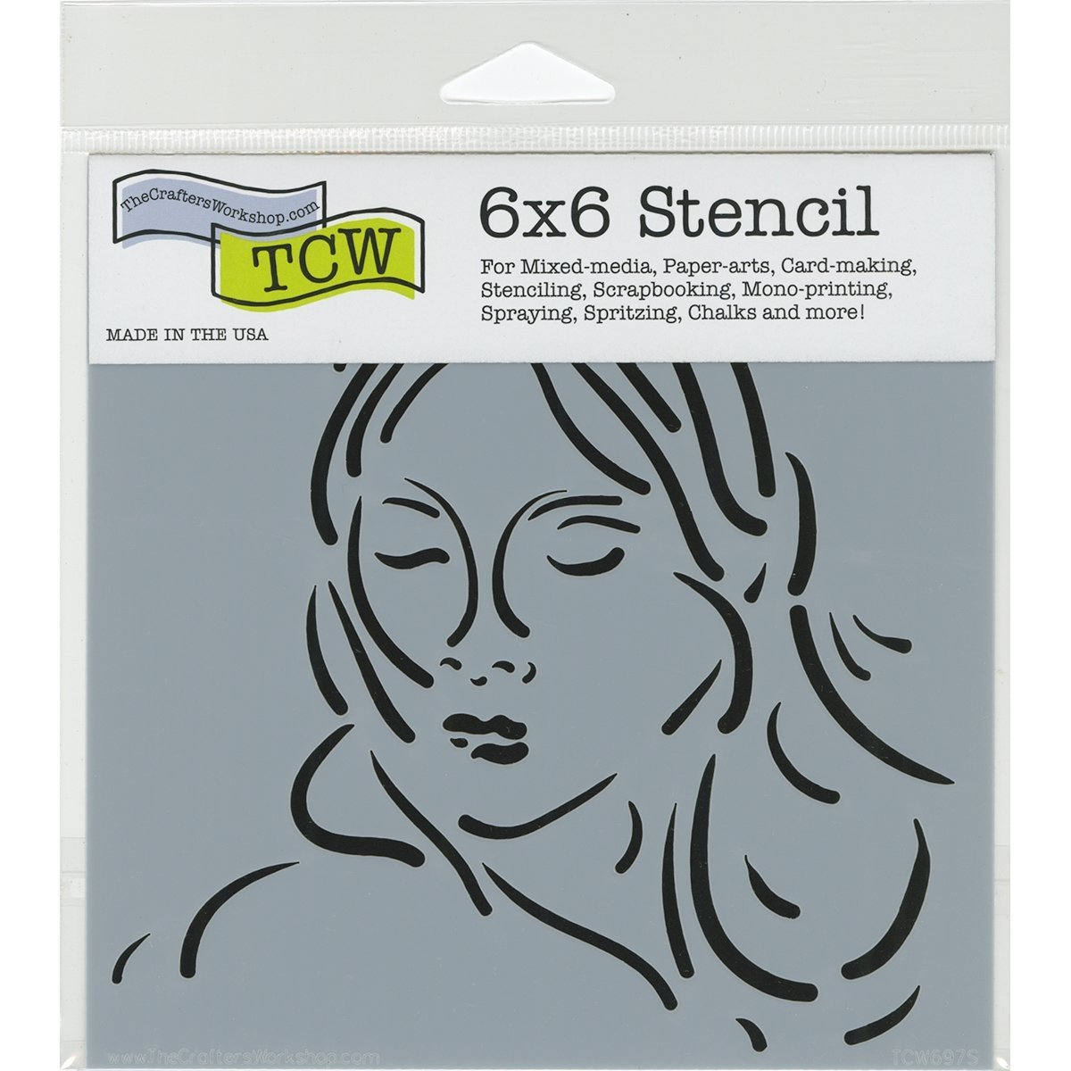 The Crafters Workshop "Mia" Stencil, Transparent, 6 x 6-Inch (18 x 16 x 0.1 cm)