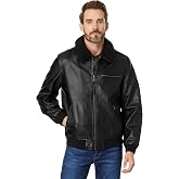 Levi's Men's Faux Leather Aviator Bomber Jacket With Sherpa Collar | Water-Resistant, Sherpa Collar, Multiple Pockets, Zipper Closures, All-Weather