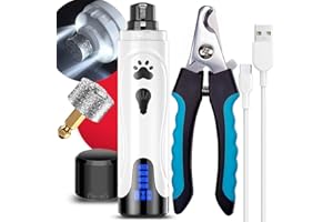 YABIFE Dog Nail Grinder, Dog Nail Trimmers and Clippers Kit, Super Quiet Electric Pet Nail Grinder, Rechargeable, for Small Large Dogs & Cats Toenail & Claw Grooming,3 Speeds