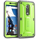 Nexus 6 Case,SUPCASE [Heavy Duty] Belt Clip Holster Case for Google Nexus 6 [Unicorn Beetle PRO Series] Full-body Rugged Hybrid Protective Cover with Screen Protector (Green/Gray)Fit Motorola Nexus 6