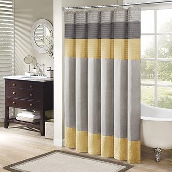 Amazon Com Madison Park Amherst Bathroom Shower Faux Silk Pieced