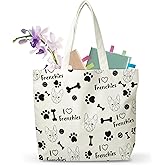 MVZX Lovely Puppy Themed Grocery Bag, Puppy Reusable Shopping Bag, Birthday Christmas Gifts For Women Dog Mom Dog Owner