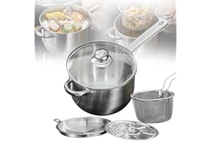 Stainless Steel Deep Fryer Pot, Stainless Steel Deep Fryer Pot with Basket and Oil Strainer, Multifunctional Frying for Frenc