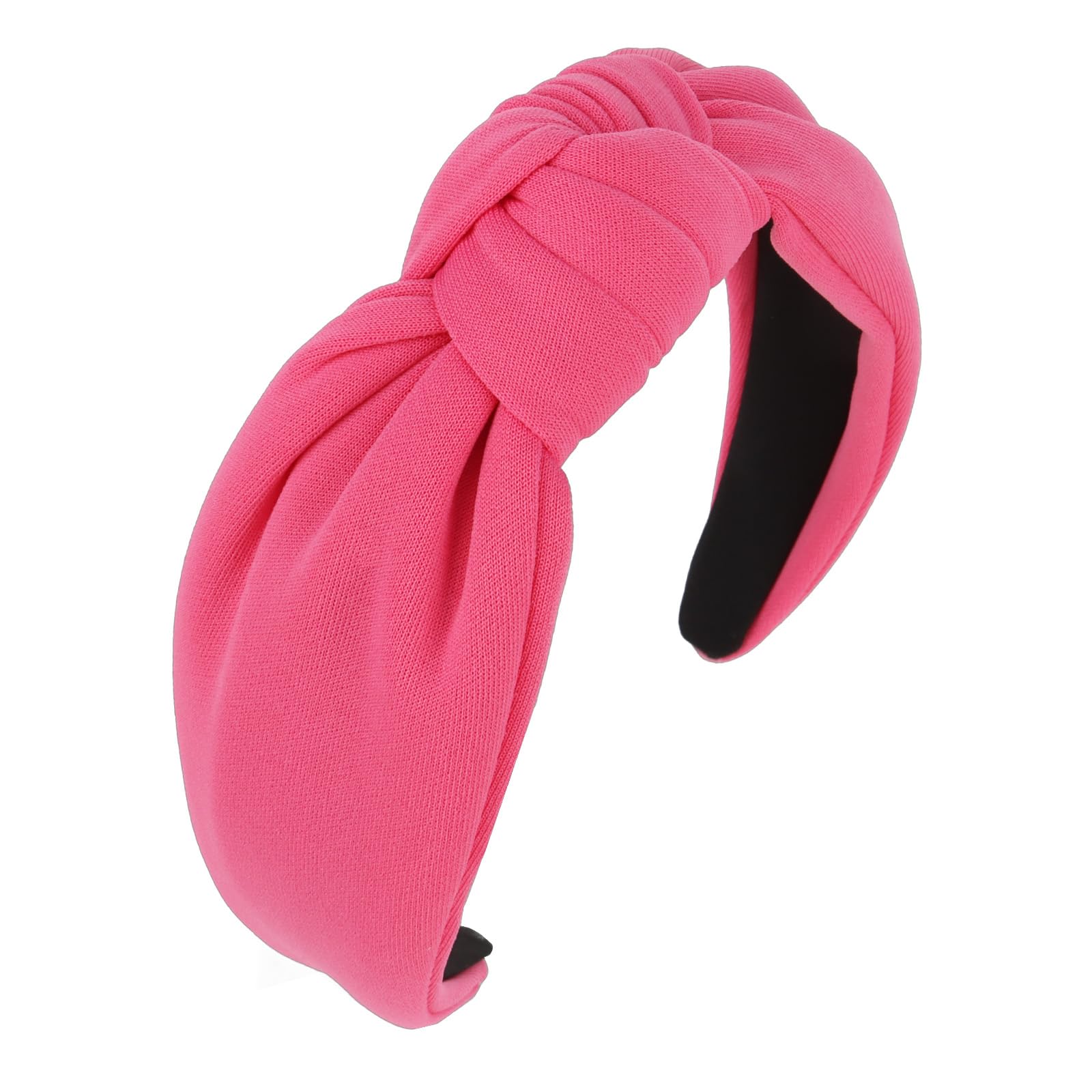 Photo 1 of ACO-UINT Hot Pink Knotted Headbands for Women - Large Wide Thick Fashion Hair Accessories
