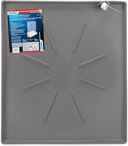 Silicone Washing Machine Drain Pan Mat - 27x27 Inch, Anti-Leak, Non-Slip Floor Protector For Washer & Dryer (Black)