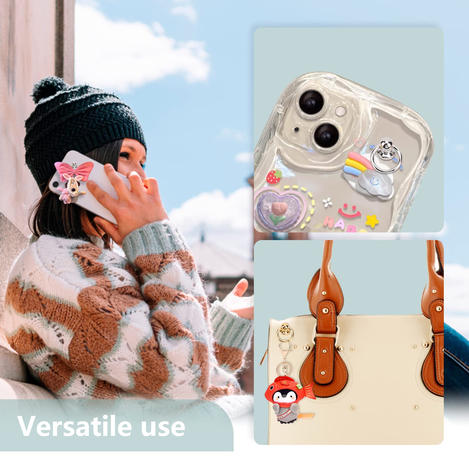 50pcs Screwback Round Head Rivet with Pull Ring Studs with Screwdriver for DIY Leather Craft Belts Purse Handbags Phone Cas (Multicolour)