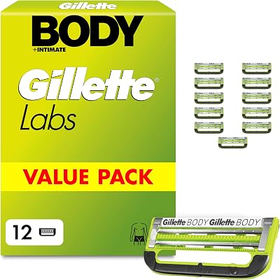 Labs Body + Intimate Lames de Rasoir Homme, Pack 12