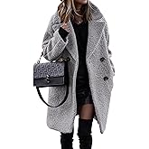 BTFBM Women Winter Faux Fur Coats 2026 Lapel Long Sleeve Fuzzy Fleece Outerwear Button Down Sherpa Jackets Fall Outfits