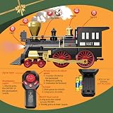 BUBUQE Train Set Remote Control Steam Locomotive 8 Tracks Light Smoke view 2