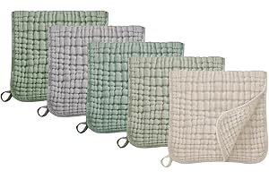 VOMARHUG Muslin Burp Cloths for Baby,100% Cotton Burping Cloths for Boys Girls,Large 20''X10'' Extra Soft and Absorbent 5 Pac