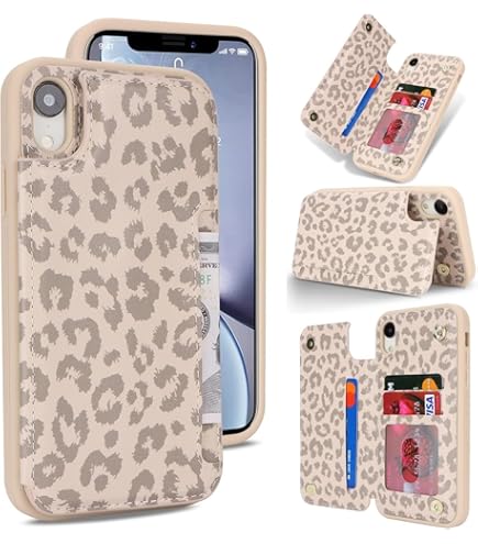 ICoverCase Wallet Case For IPhone X/XS - RFID Blocking, Card Slots, Kickstand & Wrist Strap, Heart Black