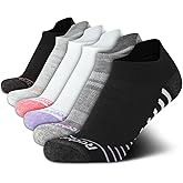 Reebok Womens Ankle Socks - 6 Pack Half Terry Performance Low Cut Athletic Socks for Women with Anti-Blister Heel Tab (4-10)