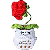 AIVCQZE Appreciation Gifts for Teacher,Handmade Knitted Roses for Teachers Thank You for Helping Me Grow,Teacher's Birthday Thank You Gift,Christmas, Graduation Presents