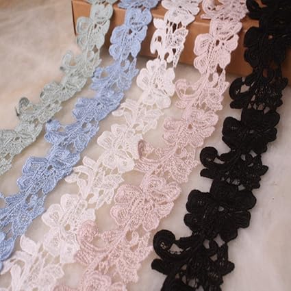 Amazon 幅 5cm 弾力なし 花モチーフ付刺繍入りレース アクセサリー