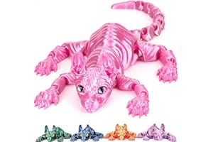 WQXWNFBA 3D Printed Sphynx Cat, 12 Inch Realistic Hairless Cat,3D Printed Animals with Flexible Articulated Joints, Fidget Toy Adults for Stress Relief, Home Office Decor Desk Toys (Pink)