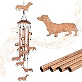 GDNSFIT Dachshund Dog Wind Chimes for Outside,Metal Windchimes,Dachshund Dog Gifts for Women/Men,Wind Chime Garden Decor Outdoor,Memorial/Housewarming/Birthday/Festival Gifts,Front Yard Decor
