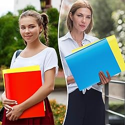 WOT I Heavy Duty Plastic Folders with Pockets and