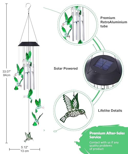 QEEMAN SOLAR WIND CHIMES FOR OUTSIDE: GARDEN DECOR YARD HOUSE PATIO OUTDOOR DECORATIONS MEMORIAL -CHRISTMAS HOUSEWARMING BIRTHDAY GIFTS FOR MOM WOMEN GRANDMA WIFE SISTER