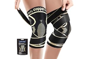 2 Pack Knee Brace with Straps for Women & Men, Knee Compression Sleeve for Running, Working Out, Sports, Weightlifting, Knee 