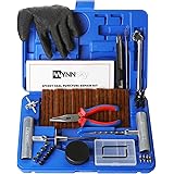 WYNNsky Universal Tire Repair Kit, Plug Flat and Punctured Tires 60 Pcs Heavy Duty Tubeless Tire Plug Tools for Motorcycle, A