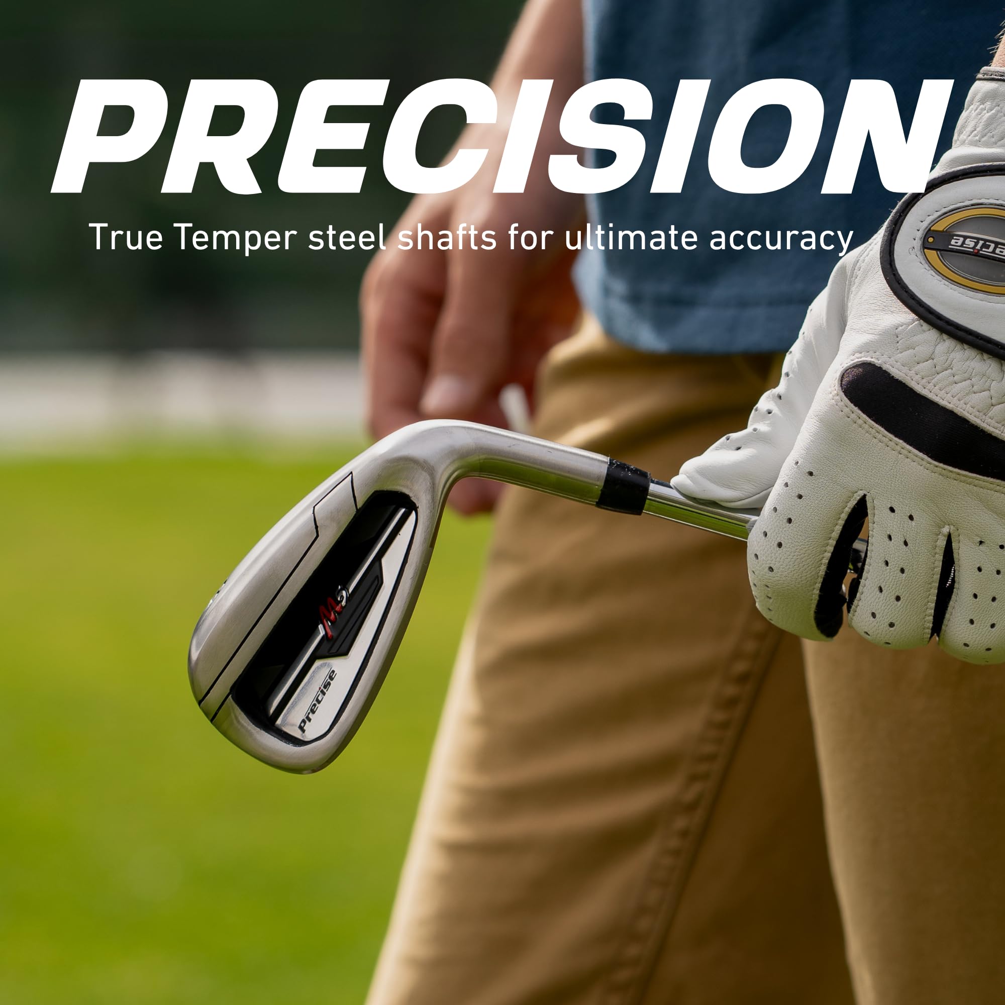 Precise M5 Men’s Golf Set – 460cc Driver, Wood, Hybrid, 5-PW Irons, Putter, Stand Bag, 3 Headcovers – RH/LH, Short/Regular/Tall