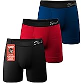 Shinesty Boxer Briefs for Men Pack of 3 - Hammock Support Pouch Underwear for Men - Flyless