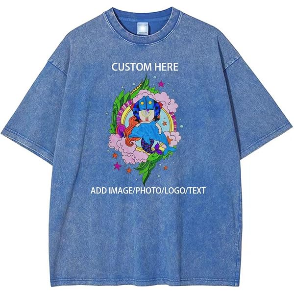 CHERRYKITTEN Y2K Oversized Graphic Tee For Women | Vintage Acid Wash Short Sleeve T-Shirt, Streetwear Unisex Tops - View #3