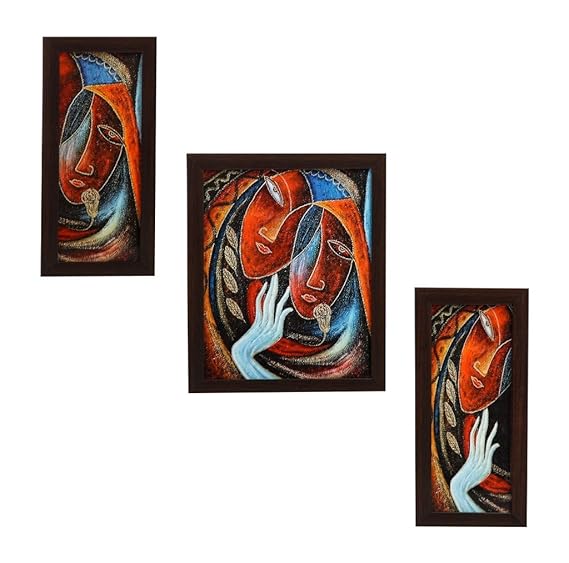 3 Piece Set of Framed Wall Hanging Art Amazon.in Home & Kitchen