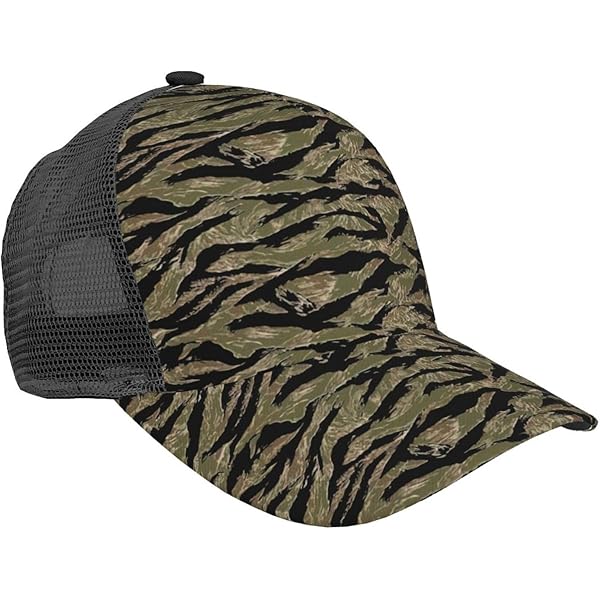 『 TEN HAT CAMO L 』 Tiger Stripe Camo Print Adjustable Unisex Twill Baseball Hat