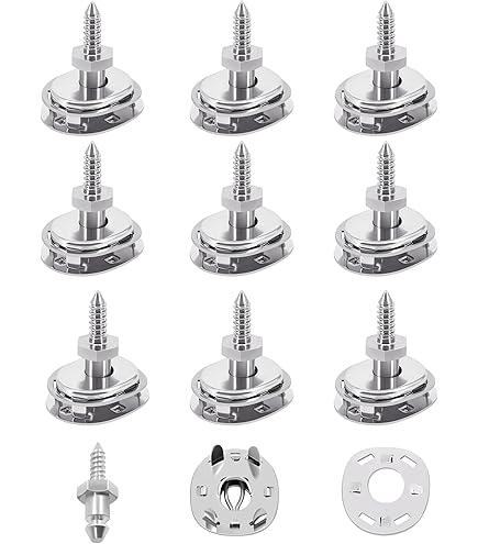 Kits Fermeture Bouton Rotatif Marine – 10 Sets En Acier Inox, Pour Auvent Bateau Et Bâches - 9