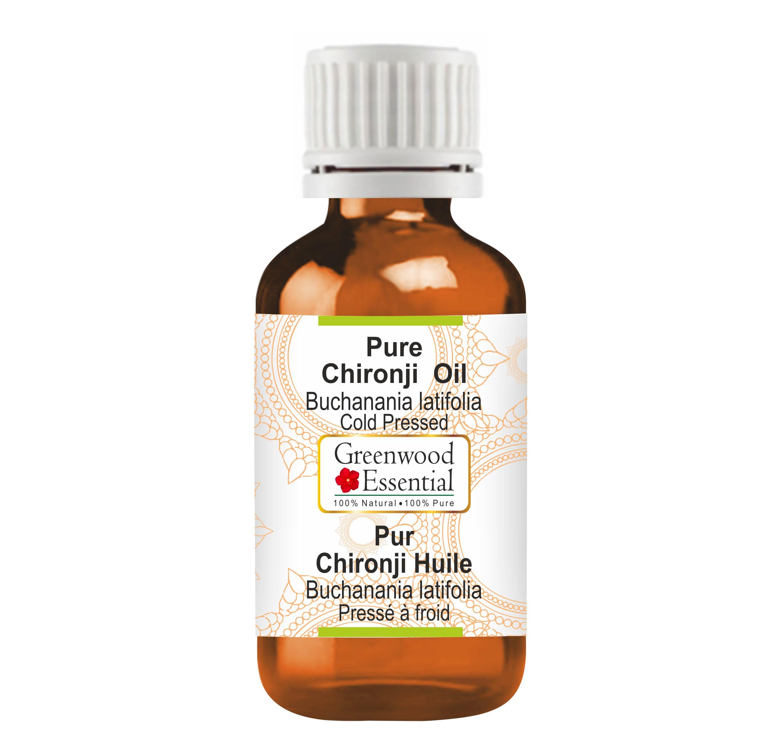 Greenwood Essential Pure Chironji Oil (Buchanania latifolia) Cold Pressed Natural Therapeutic Grade 15ml (0.50 oz)