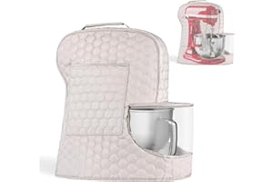 Ottkids Stand Mixer Dust Cover Compatible with KitchenAid Mixer - Storage Bag for 6/7/8 Quart Bowl Lift with Pockets for Accessories and Attachments(Khaki,Fits for 6-8 Quart）
