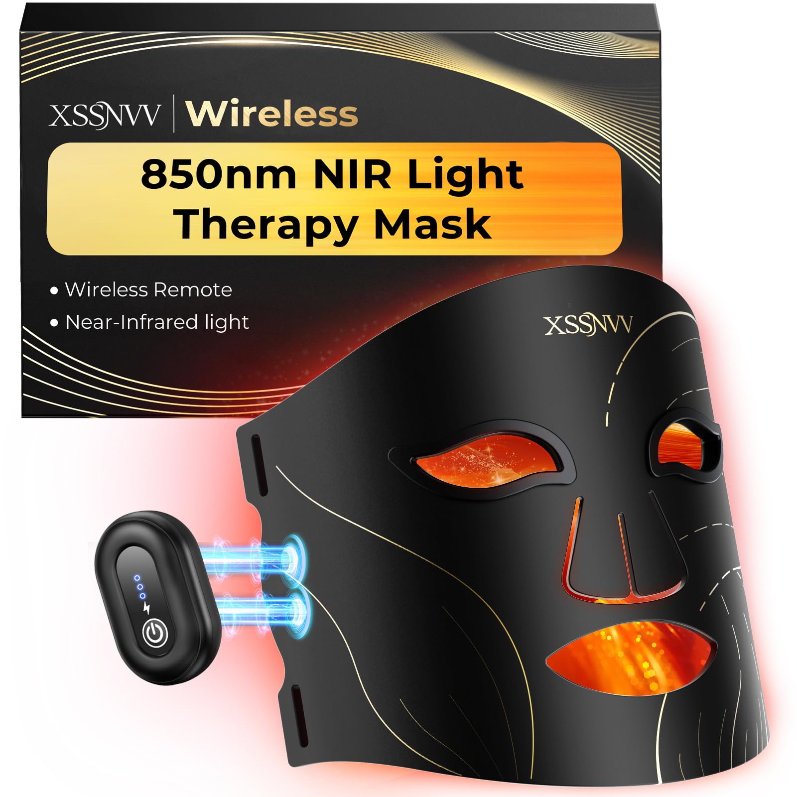 Red Light Therapy for Face - Cordless LED Mask Light Therapy, 4 Modes ...