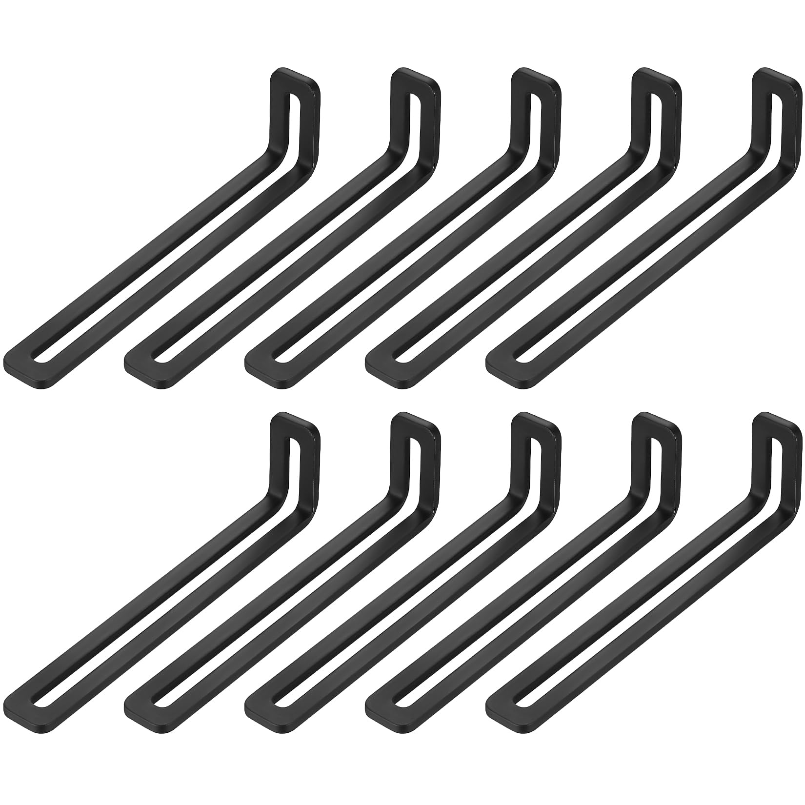 10 Pcs Corner Brackets for Wood, Black Metal L Shaped, Adjustable Slot for Wood Corner Braces, 90 Degree Right Angle Connectors for Fixing Shelves Cabinets, 120x16x32mm