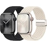 Braided Stretchy Bands with Magnetic Clasp Compatible for Apple Watch Band 38mm 40mm 41mm 42mm 44mm 45mm 46mm 49mm Women Men, Nylon Sport Solo Loop for iWatch Series 11 10 9 8 7 6 5 4 3 Ultra 3 2 1 SE