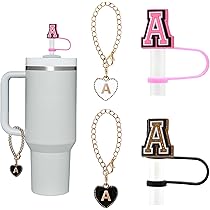 Stanley Cup Accessories Shiny Set - Includes Straw Cover, Leather Handle, Coaster & Charms For 30oz & 40oz Tumblers