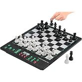 Light Up Electronic Chess Board Move Auto Detection AI Smart Talking Tutor | Advanced ELO 2300+ Engine, Li-on Battery Computer Chess Game, Oversized Magnetic Electronic Chess Set for Chess Lovers(Black)