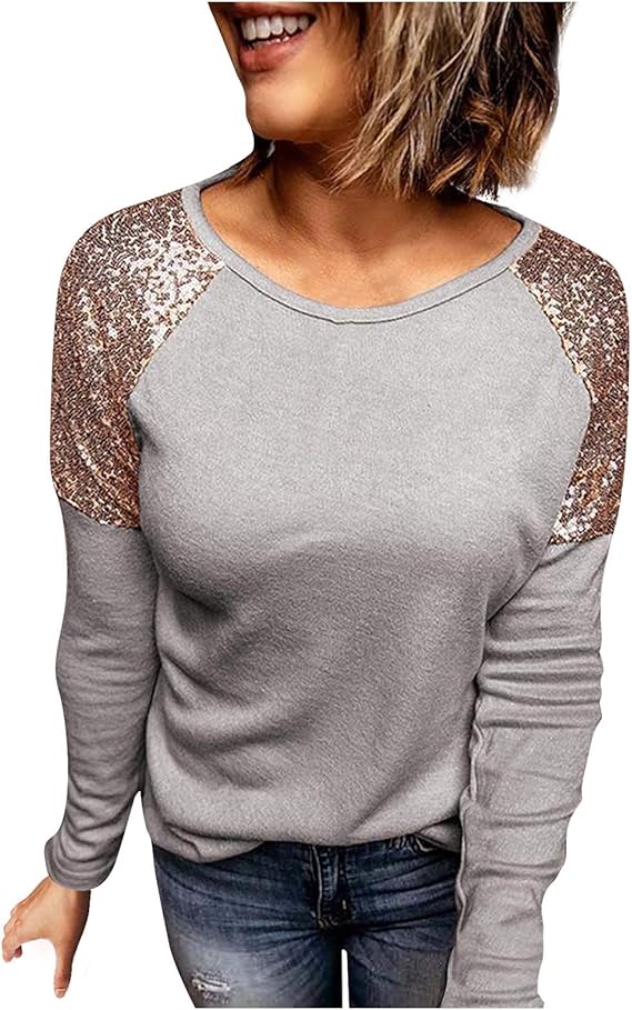 Women's Blouse Casual Sequins Deerskin Velvet Pullover