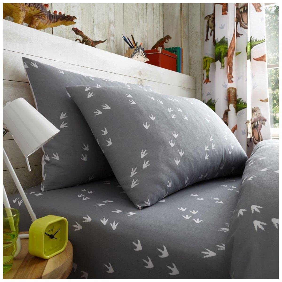GC GAVENO CAVAILIA Luxury Dinosaur Bed Sheet With Pillowcase, Polycotton Animal Bedding Set, Single, Dino Rotary, (546214)