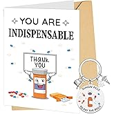 Pharmacy Pharmacist Gifts Keychain Card - Funny Keychain Thank You Card with Envelope Velvet Pouch for Men Women Pharmacy Technician Appreciation Graduation Retirement Medical Office Keyring Gift