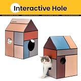 Conlun Cardboard Cat House with Scratching Board Catnip Medium view 3