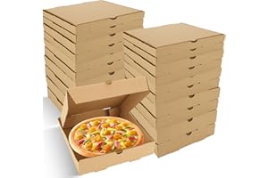 QTLCOHD 30 Pack Pizza Boxes, 7.3" x 7.3" x 1.6" Mini Pizza Boxes, Kraft Corrugated Pizza Take Out Container, Small Takeaway Packaging Boxes for Personal Pizza, Cake, Cookies, Food (Brown)