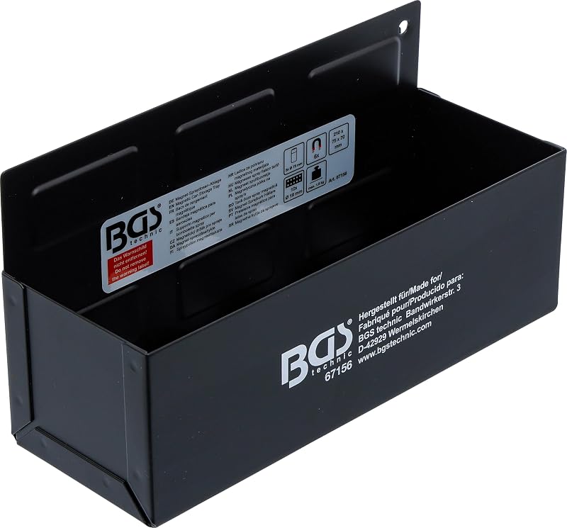 BGS 67156 Magnetic Can Storage Tray 210mm Holds 3 Spray Cans Screwdriver Holes