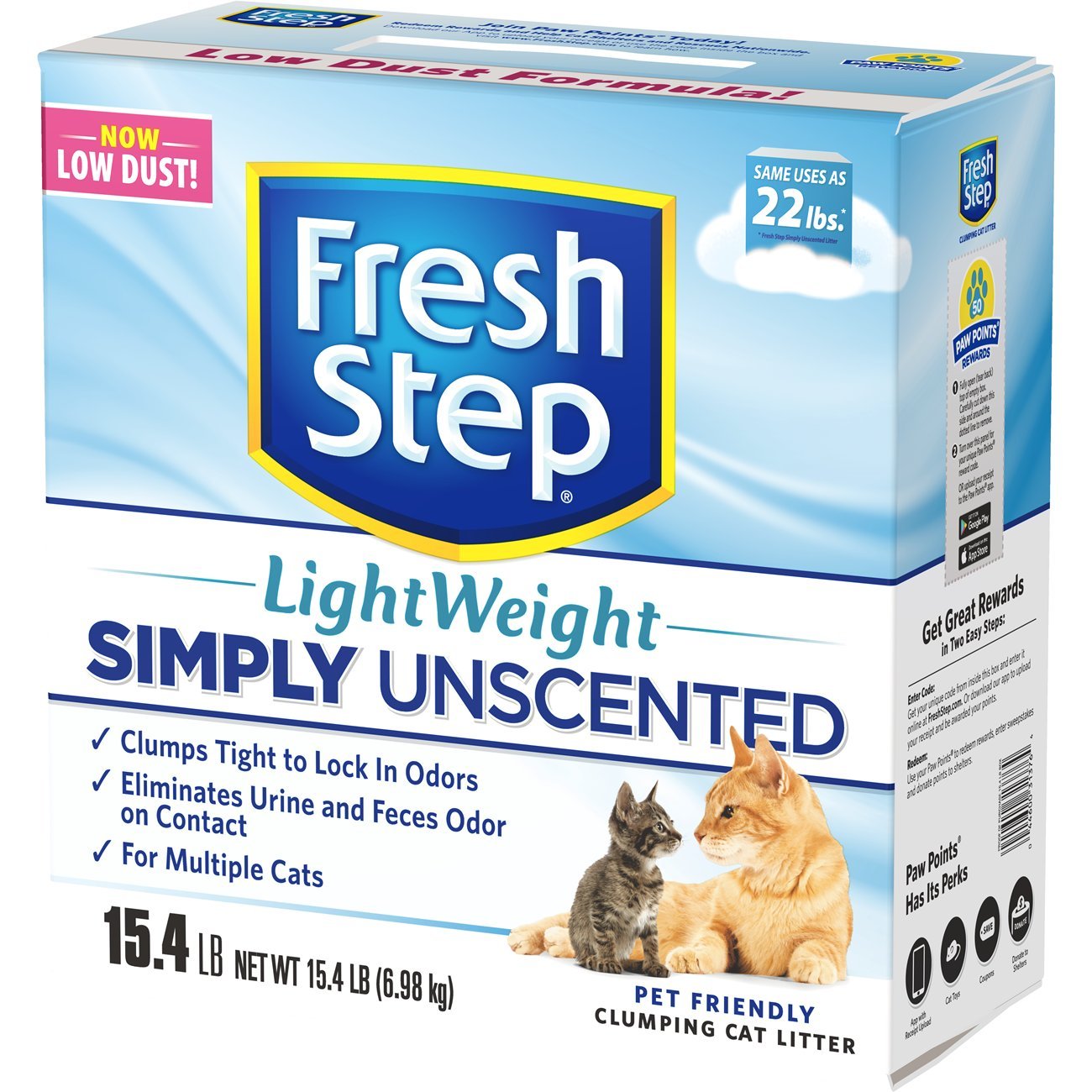 Fresh Step Unscented Lightweight Litter, Clumping Cat Litter Sleek