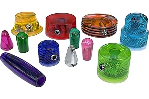 Xentric Guitars - Crystal Clear Series Resin Guitar Knobs & Switch Caps (3.5mm Thread Toggle Cap, Purple)