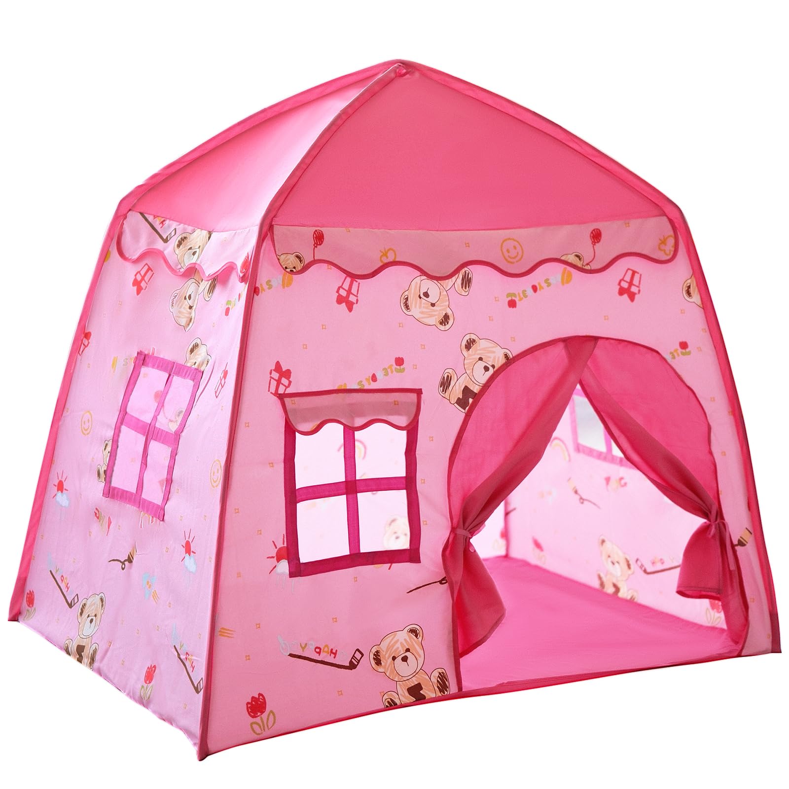 Pop Up Tents for kids, Playhouse for kids outdoor & indoor with Premium Fabric, Sturdy Frame, Easy 2-Step Setup, 51x39x49 inches