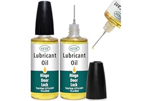 Keze Squeaky Door Hinge Lubricant Knife Pivot Oil for Door Hinge Oil for Lock Scissors Watch Keyhole Knife Lube Synthetic Pocket Knife Lubricant with Needle Oiler 1 oz, 2 Pcs