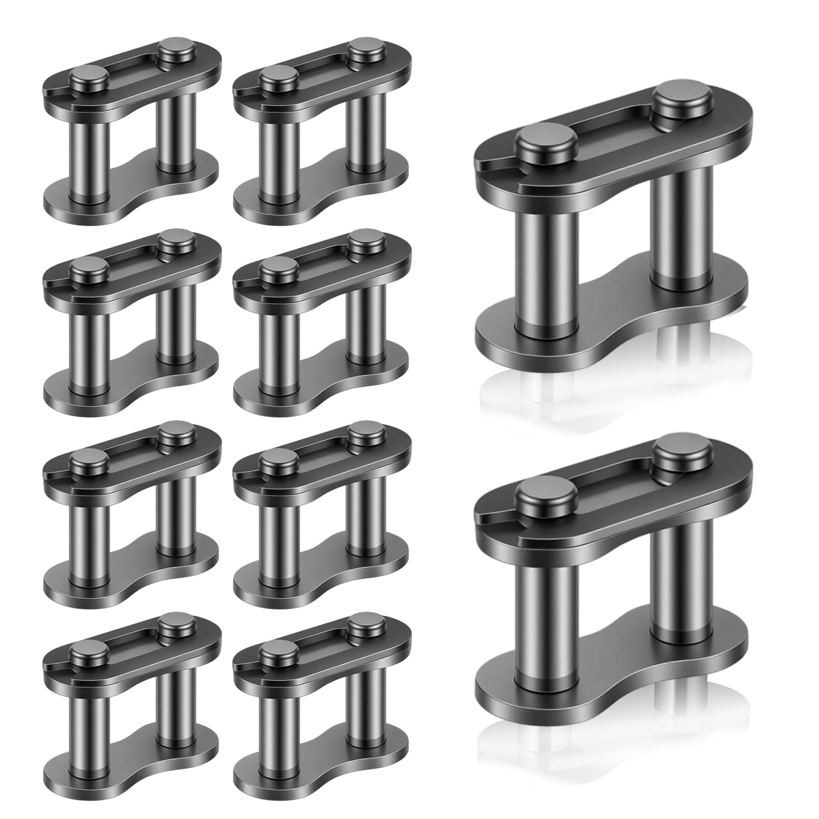 Photo 1 of 10 PCS #25 Chain Master Connector Link Roller, 1/4 Inch Pitch Carbon Steel Roller Chains Connecting Links Standard Connecting Split Links for Mini Bikes Bycicles 04C Chain