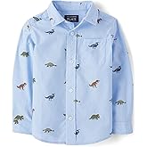 The Children's Place Baby-Boys and Toddler Long Sleeve Cotton Poplin Button Up Shirt